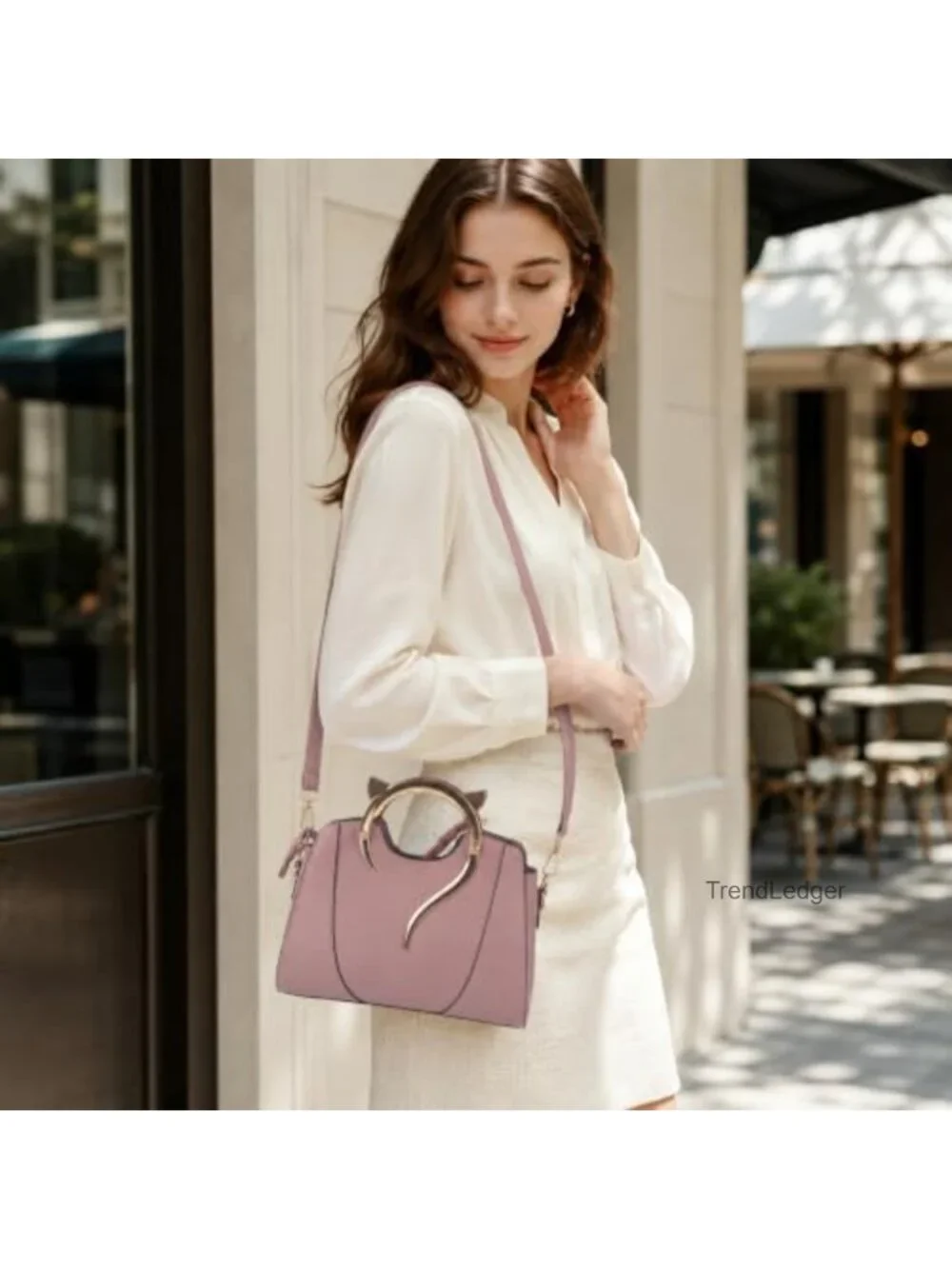 Cat Purse Women Cute Top Handle Shoulder Bag Teens Girls PU Leather Gothic